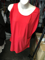 New Look Maternity Red Cold Shoulder Top - Size Maternity UK 14