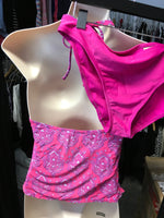 Old Navy Pink Paisley Print Halterneck Tankini Swimsuit - Size Maternity M UK 12-15