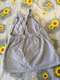 M&S Sparkly Silver Corduroy Dungaree Pinny Dress - Girls 18-24m
