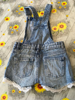 Denim Co Acid Stonewash Girls Denim Short Dungarees - Girls 2-3yrs