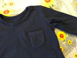 George Navy Blue L/S Plain Top Chest Pocket - Boys 6-9m