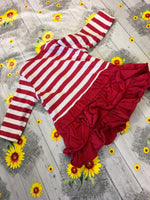 Next Red Striped Jersey Ruffle Dress - Girls 0-3m