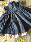 Mamas & Papas Denim S/S Floral Prairie Button Front Dress - Girls 18-24m
