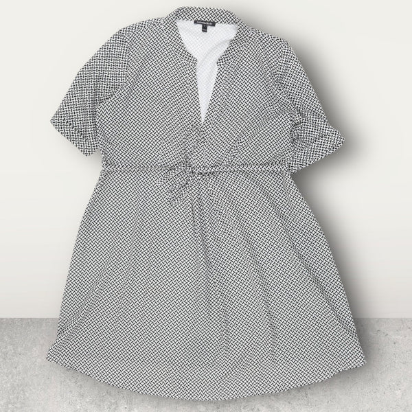 Isabella Oliver Black/White Print Smart Tunic Dress with Belt - Size Maternity 5 UK 16-18