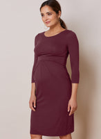 Brand New Isabella Oliver Ivbridge Darkest Fig Maternity Dress - Size Maternity 4 UK 14