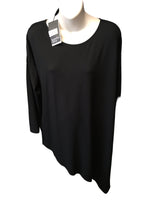 Brand New Isabella Oliver Black Asymmetric Hem L/S Tunic Dress - Size Maternity 4 UK 14