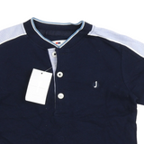 Brand New Junior J by Jasper Conran Navy Stripe Sleeve Henley Top - Boys 3-4yrs