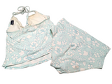 Jojo Maman Bebe Turquoise Floral Tankini Swimsuit Set - Size Maternity L UK 16-18