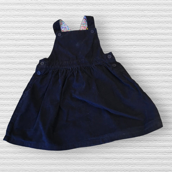 Jojo Maman Bebe Navy Blue Needlecord Pinny Dress - Girls 3-4yrs
