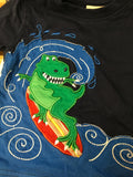 Jojo Maman Bebe Navy Surfing Dinosaur Applique T-Shirt - Boys 12-18m