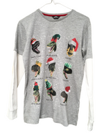 Matalan Christmas Dinosaurs Print Grey L/S Festive Top - Boys 13yrs