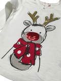 YD White Christmas Reindeer Sequin L/S Top - Girls 18-24m