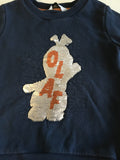 M&S Disney Frozen Olaf Sequin Blue Jersey Jumper - Unisex 3-4yrs