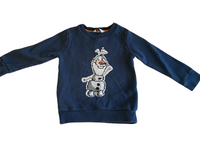 M&S Disney Frozen Olaf Sequin Blue Jersey Jumper - Unisex 3-4yrs