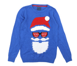 Next Blue Santa in Shades Kids Christmas Jumper - Boys 16yrs