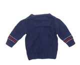 Next Navy Blue Chunky Knit Father Christmas Baby Jumper - Unisex 6-9m