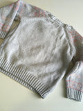 F&F Grey Polar Bears Sequin Christmas Jumper - Girls 12-18m