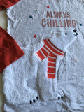 M&S Girls Red/Grey Always Chilling Christmas Polar Bear Pyjama Top - Girls 12-13yrs