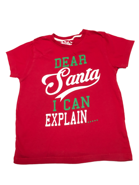 Rebel Dear Santa I Can Explain Red Christmas T-Shirt - Unisex 6-7yrs