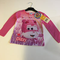 Brand New Super Wings Official T-Shirt Pink Dizzy - Girls 3yrs