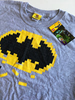 Brand New Lego Brick Batman Logo Grey T-Shirt - Boys 11-12yrs