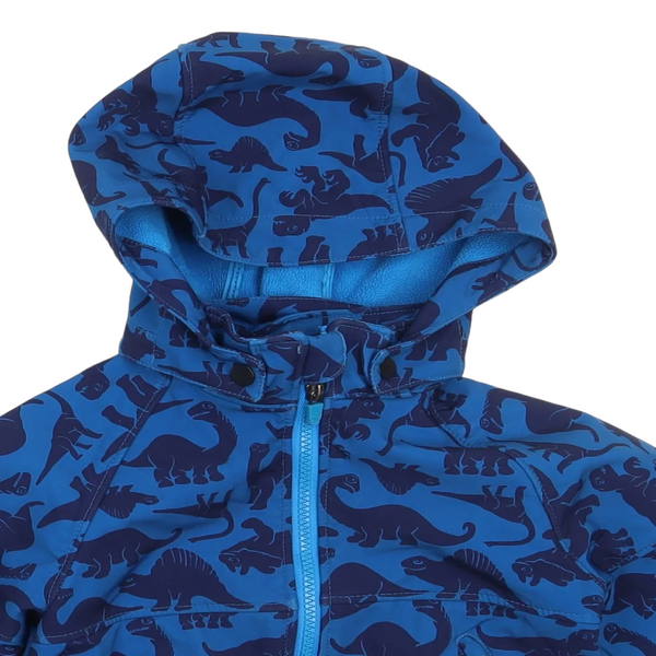 H M Sport Boys Blue Dinosaur Print Hooded Raincoat Jacket Boys 12 18 Growth Spurtz