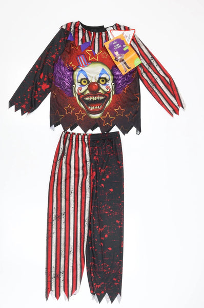 Brand New Morrisons Halloween Clown 2 piece Fancy Dress Outfit Costume - Unisex 5-6yrs