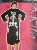 Brand New Kids Halloween Fancy Dress Skeleton Apron Costume with Hood - Unisex 7-10yrs