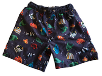 Matalan Boys Grey Tropical Fish Print Swimming Shorts Trunks - Boys 8-9yrs