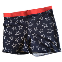 Tu Navy/Red Star Print Boys Swimming Trunks Shorts - Boys 10yrs