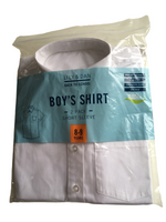 Brand New Lily & Dan Boys White S/S School Shirts 2 Pack - Boys 8-9yrs