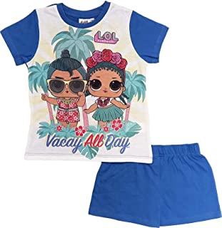 Brand New Girls Lol Surprise Vacay All Day Blue Summer Shortie Pyjamas - Girls 7-8yrs