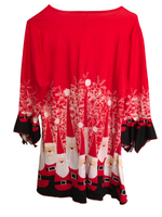 Ladies Red Stretch Bodycon Santa Christmas Dress Fancy Dress Tunic - Adult L