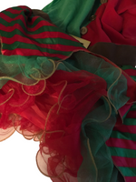 George Red/Green Festive Elf Ladies Christmas Fancy Dress Costume Adults Size UK 8-10