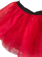 Red Netted Tutu Ladies Adult Fancy Dress Skirt Ideal for Halloween - Ladies One Size