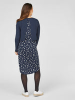 Brand New Mamalicious Arianna Navy Organic Cotton Nursing Dress - Size Maternity M UK 10-12