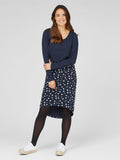 Brand New Mamalicious Arianna Navy Organic Cotton Nursing Dress - Size Maternity M UK 10-12