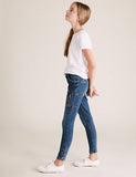 Brand New M&S Blue Slim Utility Jeans with Adjustable Waist - Girls 14-15yrs