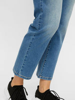 Brand New Mamalicious Marbella Rib Cropped Comfy Medium Blue Jeans - Maternity