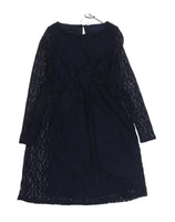 Brand New Mamalicious Sonya Navy L/S Jersey ABK Lace Dress - Size Maternity XS UK 6