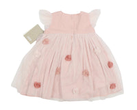 Brand New Mamas & Papas Pink 3D Floral Occasion Lace Dress - Girls 3-6m
