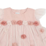 Brand New Mamas & Papas Pink 3D Floral Occasion Lace Dress - Girls 3-6m