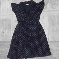 Mamas & Papas Navy & Brown Spotty S/S Bodycon Dress - Size Maternity UK 12