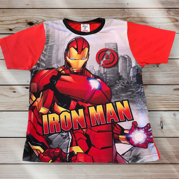 Marvel Avengers Boys Red Character Iron Man T-Shirt - Boys 7-8yrs