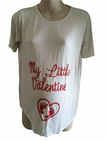 Boohoo Maternity White/Red My Little Valentine T-Shirt - Size Maternity UK 10
