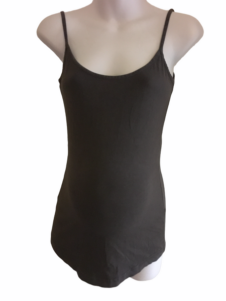H&M Mama Plain Brown Strappy Vest Top - Size Maternity M UK 12-14