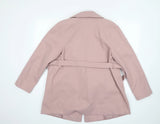 Dorothy Perkins Maternity Pale Pink Wrap Belted Coat Jacket - Size Maternity UK 10