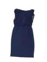 Mamalicious Navy Chiffon Sleeveless Midi Dress - Size Maternity M UK 10-12