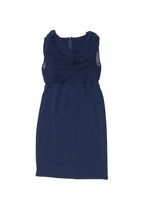 Mamalicious Navy Chiffon Sleeveless Midi Dress - Size Maternity M UK 10-12
