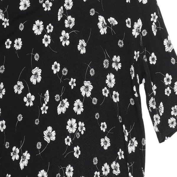 Blooming Marvellous Black White Floral S S Stretch T Shirt Dress M Growth Spurtz